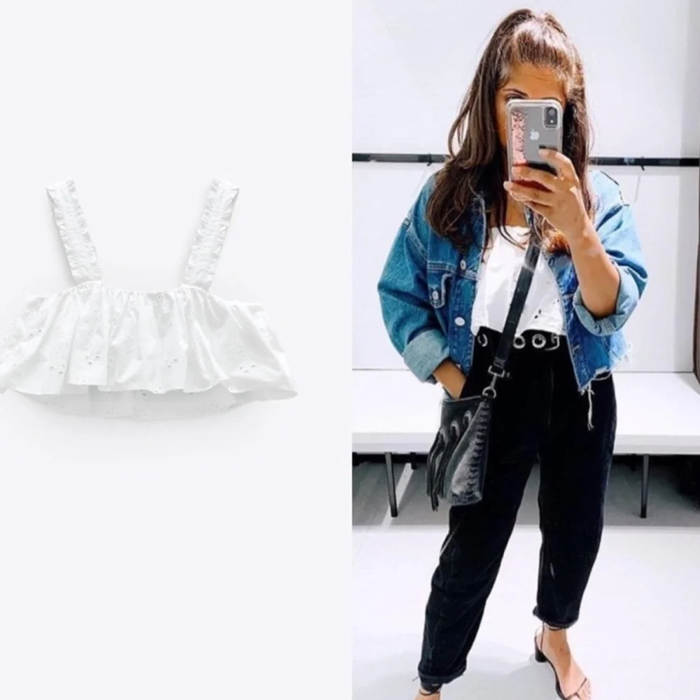 Zara White Embroidered Top - Picture 5 of 16